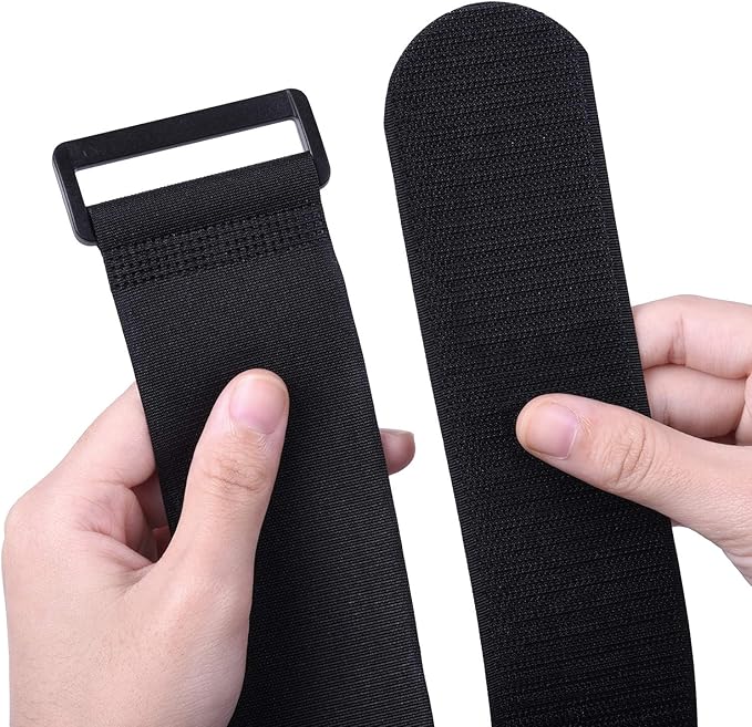 Extra Large 4 Pack 2 x 48 Inches Hook and Loop Strap, Reusable Fastening Cable Tie Down Straps by Wisdompro - Reusable, Durable Functional Cinch Cable Straps for Your Home, Office, Workspace