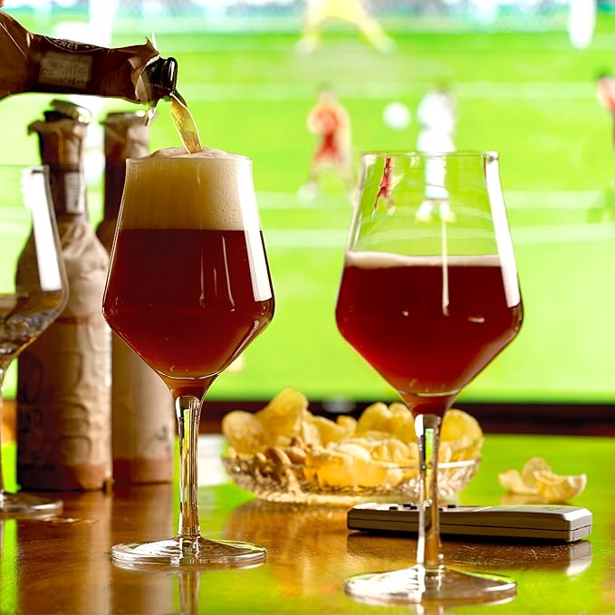 Stölzle Lausitz Craft Beer Glasses Set of 6. Dishwasher Safe Beer Glass Set (14.5 Fl oz). Durable and Stylish Bar Glasses, Premium Gifts for Dads