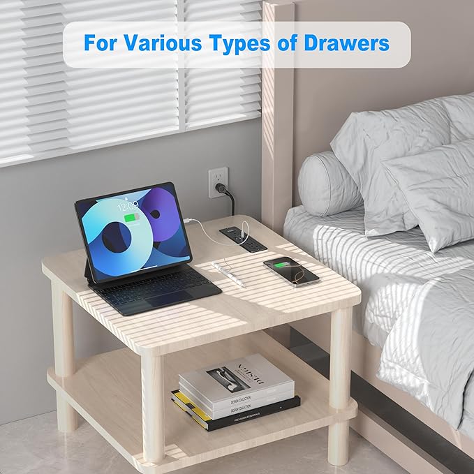 65W USB C Recessed Power Strip, Flush Mount Desktop Recessed Outlet with 4AC & 2 PD GaN USB C & 2 USB-A Ports, Furniture Hidden Drawer Fast Charging Station for Home Office