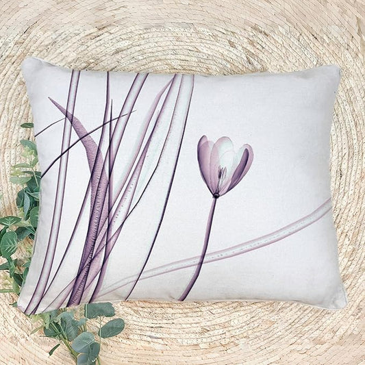 Textured Modern Minimalist Pillow Cover with Creative Floral Print, Digital-Printed Square Cushion Cover for Living Room Sofa (24 * 32inch-03024)