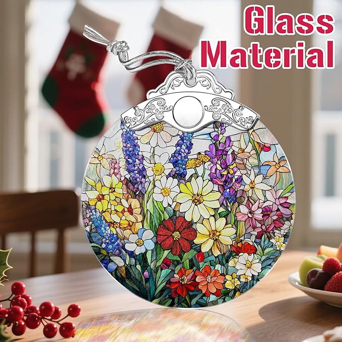 Wildflower Christmas Decorations, Christmas Ornaments, Hanging Ornaments for Tree & Xmas Decorations – Holiday Decor, Florist Gift, Gifts for Flower Lover, Gifts for Mom, Grandma