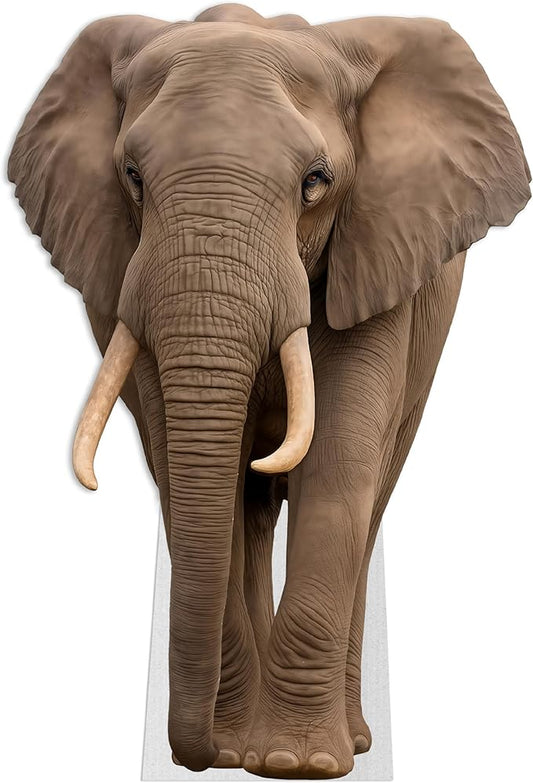 Elephant Life Size Standee - 6.6FT Freestanding Coroplast Cutouts | Safari Animal Standup Photo Booths, Jungle Party, Birthday & Halloween Decorations
