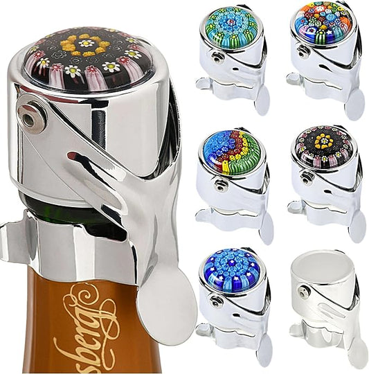 Wine Stopper & Champagne Stopper All In One - Patented Seal, Preserves Bubbles & Taste for Prosecco, Cava, and Wine – 1 Pro Grade Evan James Bottle Stopper With Hanging Gift Box