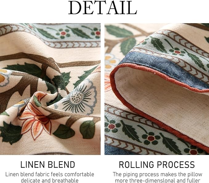 ISAENNE Designer Vintage Elegant Linen Table Runner 87 Inches Long,Colorful Flower Pattern Soft Table Runners for Dining Tables,Thanksgiving,Kitchen Tables,Christmas,12"*87"-Naples C