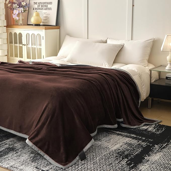 Fleece Bed Blankets Throw Size - Soft Lightweight Plush Fuzzy Cozy Luxury Blanket Microfiber Throw for Couch Bed,All-Season Breathable,40x60 Inches