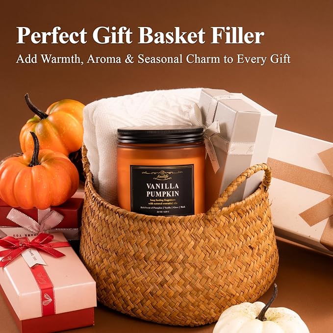 Auelife Mahogany Teakwood Scented Candle – 22oz Large 3 Wick Soy Candles, Masculine Woodsy Aromatherapy Candles, Relaxing Mahogany Candle for Home, Gift for Men & Women