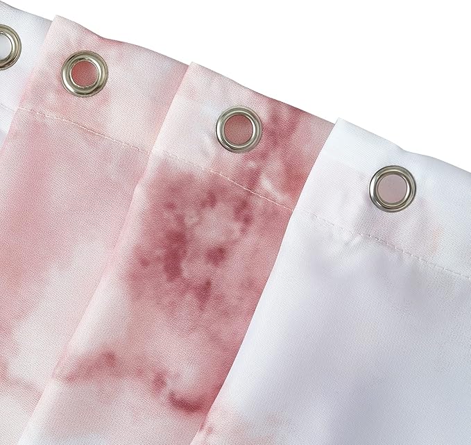 YOSTEV Marble Bathroom Shower Curtain,Pink and White Fabric Shower Curtain with Hooks,Unique 3D Printing,Decorative Bathroom Accessories,Water Proof,Reinforced Metal Grommets,Standard 72x72 Inches