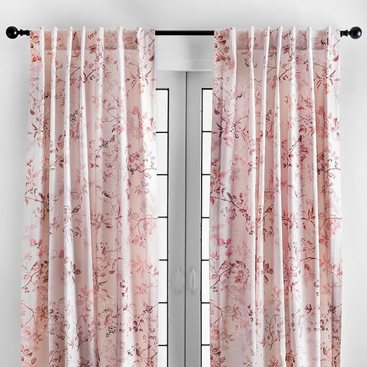 Maison d' Hermine Curtains for Living Room 100% Cotton 84 inch Length Two Panels Light Filtering Curtains for Bedroom Windows with Rod and Loop Pockets Drapes (Equinoxe Beige, 50" W x 84" L)