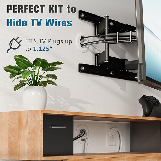 in Wall Cable Management Kit, Power & Low Voltage Wire Organizer with Hole Saw Drill for Easy TV Wall Mounting, TV Cord Hider for Wall & Clean Look