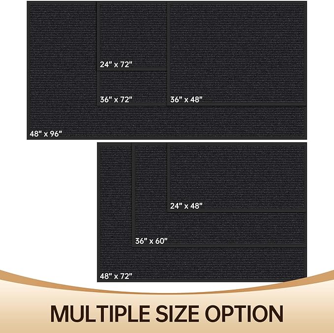 Amyracel Front Door Mat Indoor Outdoor Entrance, 24" x 72" All-Season Waterproof Doormat for Enterway, Heavy Duty Commercial Floor Mat, Fade Resistant, Rubber Back, Low Profile, Easy Clean