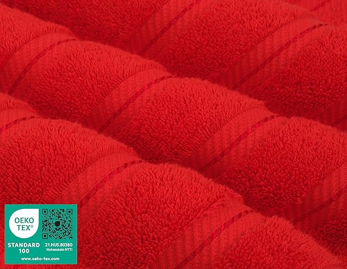 American Soft Linen Luxury Hand Towels for Bathroom, 600 GSM 100% Cotton Turkish 4 Piece Hand Towel Set, 600 GSM Hand Face Towels for Kitchen, Red Hand Towels