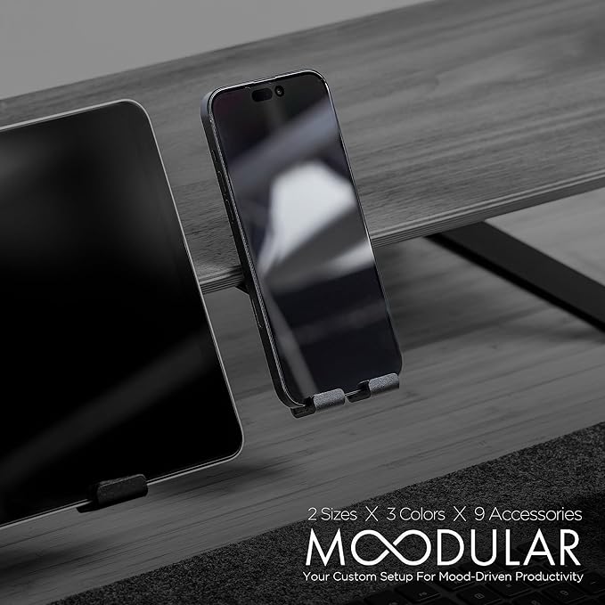 Moodular Add-ons Phone Stand [Accessory Only - Requires Moodular Wooden Monitor Stand Slide Rails for Use] Black MSA-PS