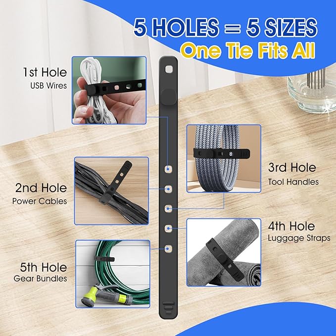 AROIC 90Pcs Silicone Cable Ties with 3 Sizes,Reusable and Washable with Adjustable Locking Buckle Design, Cord Organizer for Home, Office, Travel Essential, School (3 Colors)