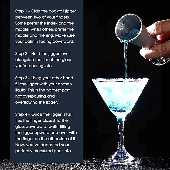 Premium Stainless Steel Jigger – US Standard Double-Sided Cocktail Measuring Tool for Precise Drink Mixing, Durable Bar Accessory 2 Oz. Capacity