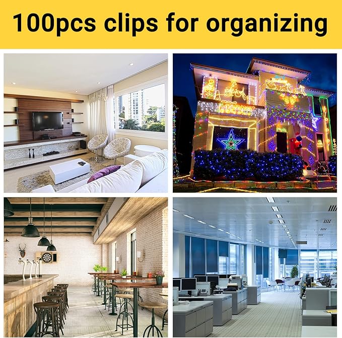 Segarty Large White Wire Clips Adhesive, 100PCS Self Adhesive Cable Clips, Cord Organizer, Wire Management Flat Ethernet Cable Holder Clamps Sticky Cable Tie Holder for Wall, Car, Office and Home Desk