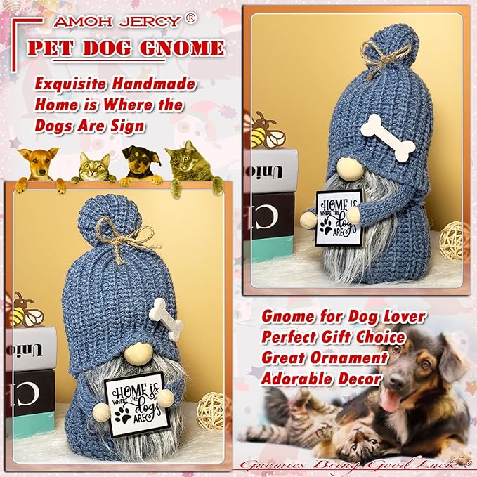 Dog Lover Gnome – Handmade Scandinavian Decor | Cute Puppy-Themed Gnome for Home & Office