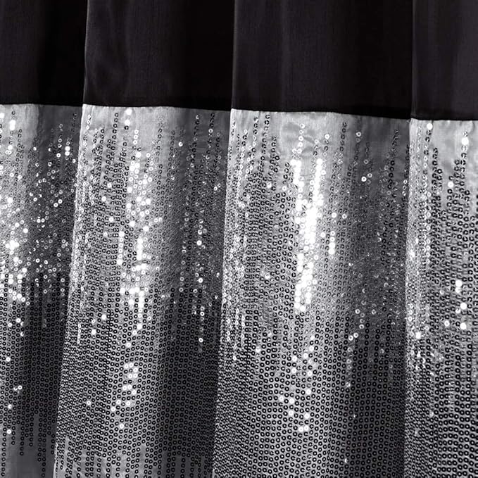 Lush Decor Night Sky Shower Curtain, 72" x 72", Black & White