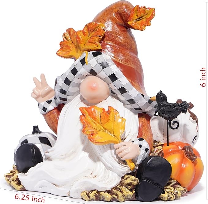 Hodao Thanksgiving Pumpkin Gnome Decoration Handmade Swedish Tomte Gnomes Elf for Fall Day Decor Gifts - Fall Thanksgiving Party Home Gnomes Decor - Autumn Gifts