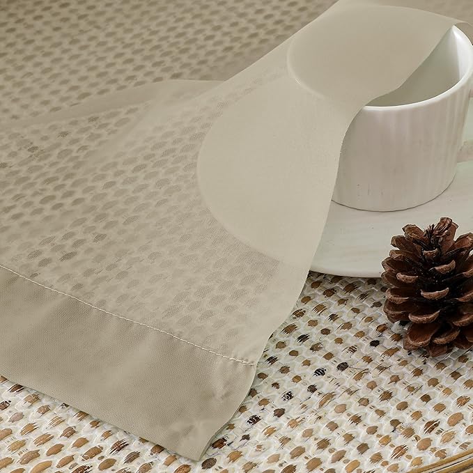 Aiyufeng Taupe Sheer Curtains 45 Inches Long 2 Panels Set, Semi Transparent Voile Rod Pocket Sheer Window Drapes for Bedroom Bed Canopy Living Room Dining Wedding Party Backdrop, 42W x 45L inch