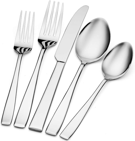 Godinger Silverware Set, Flatware Sets, Mirrored Stainless Steel Cutlery Set, Spoons Forks Knives, 20 Piece Set, Service for 4