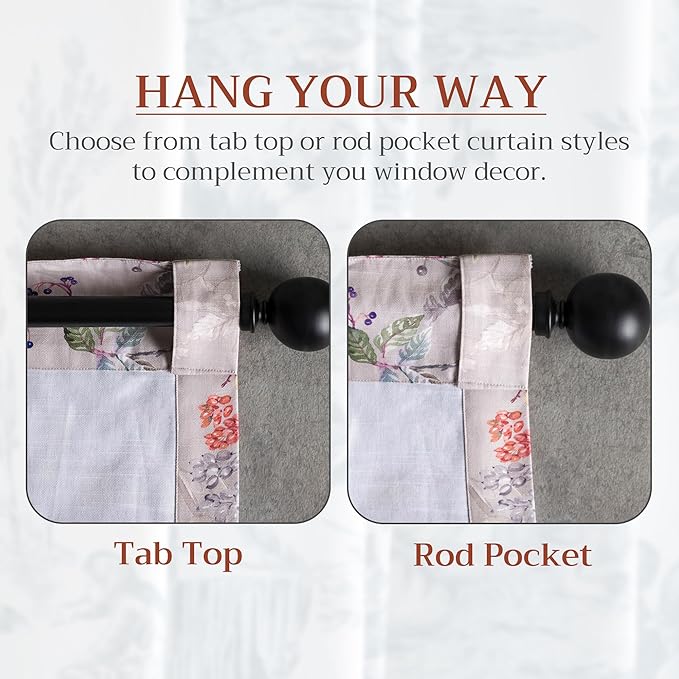 Maison d' Hermine Curtains for Living Room 100% Cotton 84 inch Length One Panel Light Filtering Curtains for Bedroom Windows with Rod and Loop Pockets Drapes (Equinoxe Multicolor, 50" W x 84" L)