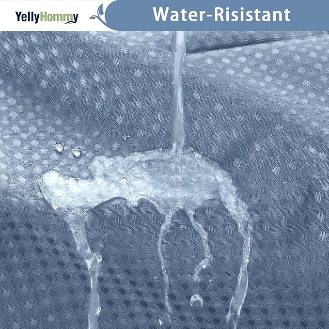 YellyHommy No Hook Shower Curtain with Snap in Liner Set Less Waffle Shower Curtain for Bathroom (Sky Blue, 87" L x 72" W)