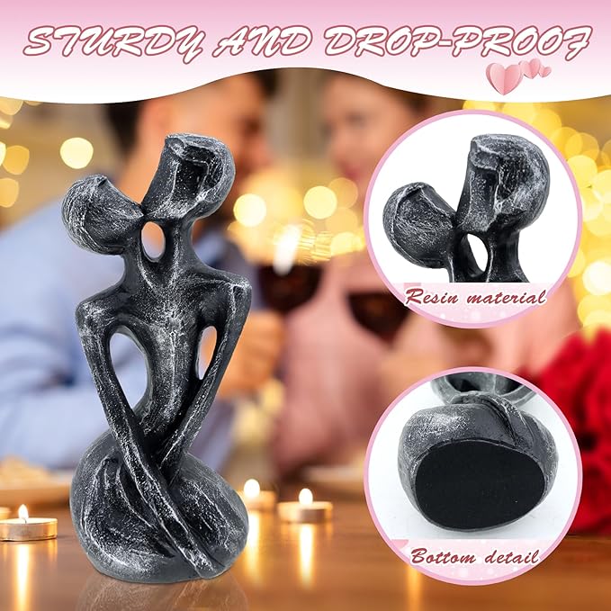 Anniversary Wedding Gifts, Love Ornament for Couple, Romantic Couple Sculptures, Abstract Resin Statues for Home Decor, Valentines Statues Decor for Desk Office, Valentines Gifts for Women Wife