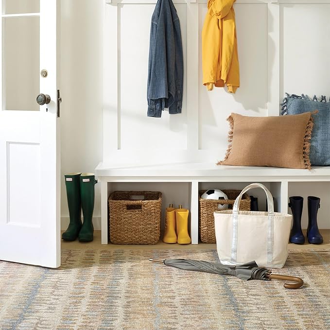 Dash and Albert Paint Chip Machine Washable Area Rug - 2' x 3' Natural - Geometric Accent Rug - Anti-Slip Backing, Lightweight, Machine Washable, High Traffic Areas Kitchen, Mudroom, Laundry Room