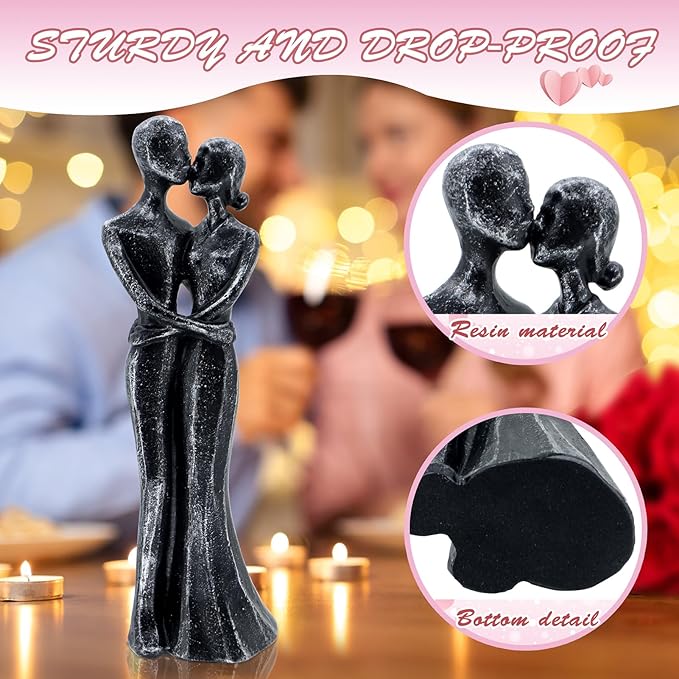 Anniversary Wedding Gifts, Love Ornament for Couple, Romantic Couple Sculptures, Abstract Resin Statues for Home Decor, Valentines Statues Decor for Desk Office, Valentines Gifts for Women Wife