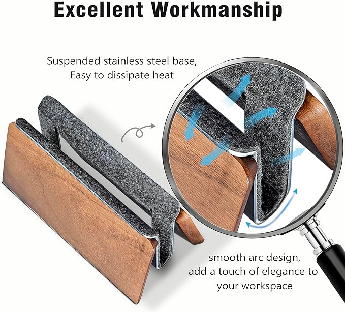 SAMDI Vertical Laptop Stand for Desk, Wooden Laptop Holder Vertical for MacBook, HP, Samsung, Chrome Book and Other Laptops(Walnut)