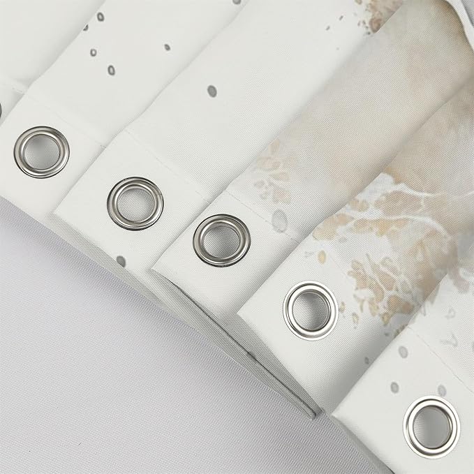 Renaiss Tan Marble Shower Curtain Modern Beige Waterproof Fabric Minimalist Shower Curtains Set Hooks Absract Taupe Ombre Aesthetic Luxury Hotel Bathroom Decorative Shower Curtain 72" W x 84" L