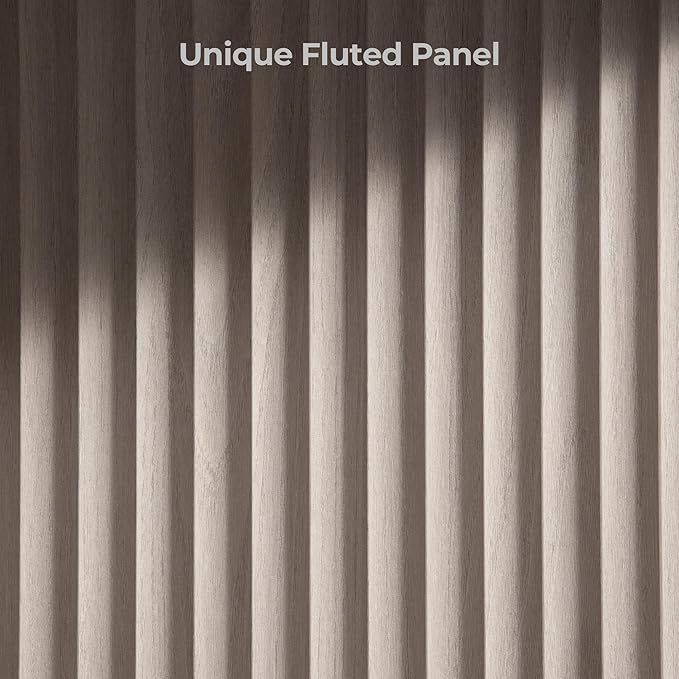 SICOTAS Round Coffee Table for Living Room, 32" Circle Modern Fluted Center Coffee Table with Storage, Mid Century Accent Tea Dining Table for Small Space, Apartment, White Alder