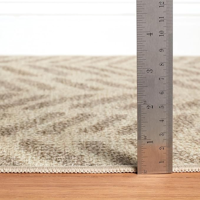 Dash & Albert Rowley Grey Machine Washable Rug, 7.5 X 9.5 Feet, Grey Graphic Pattern - Premium Luxury Hotel Quality Soft Breathable Hypoallergenic Machine Washable Easy Care All Season Comfortable