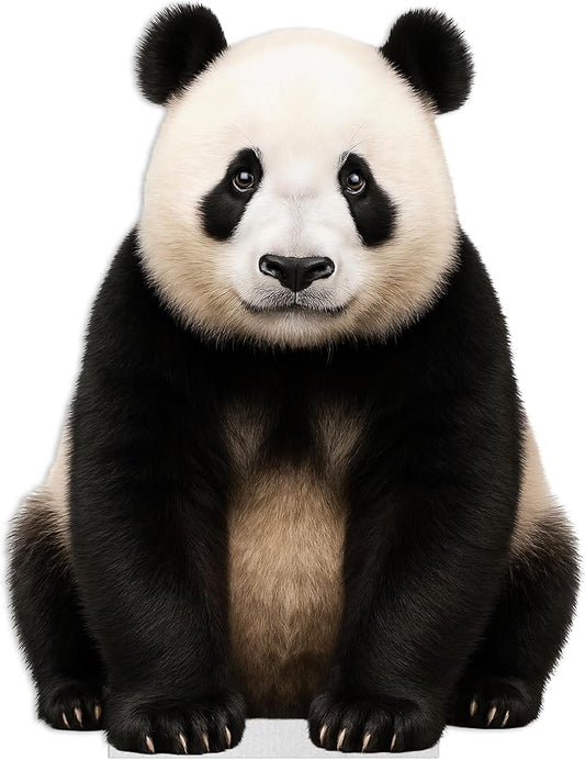 Panda - Sitting Life Size Standee - 4FT Freestanding Coroplast Cutouts | Safari Animal Standup Photo Booths, Jungle Party, Birthday & Halloween Decorations