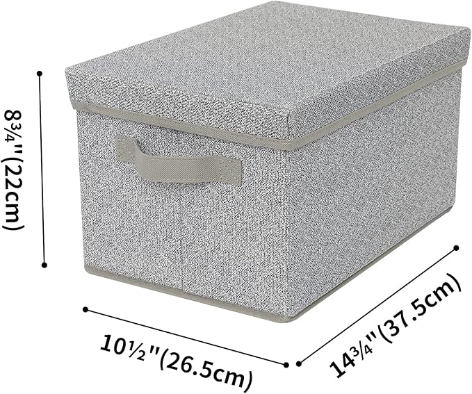 GRANNY SAYS Storage Bins with Lids, Keepsake Memory Box, Storage Basket with Lid, Closet Storage Organizer Bins, Decorative Storage Boxes, Gray, 3-Pack