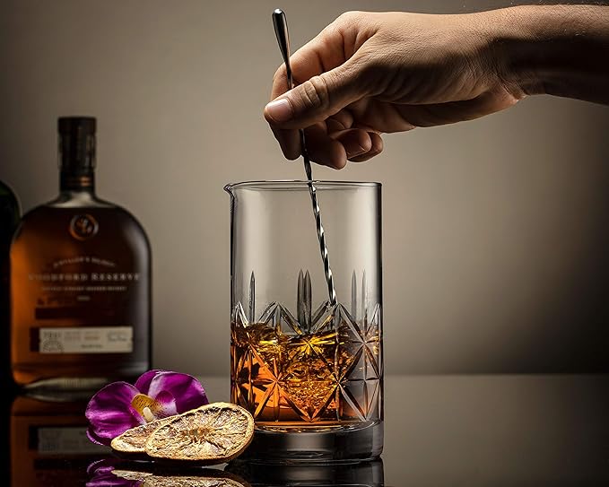 Mixology & Craft Cocktail Set - 7-Piece Bartender Kit with Mixing Glass Set, Japanese Jigger, Spoon, Muddler, and Strainer - Perfect for Old Fashioned Cocktails and Home Bars