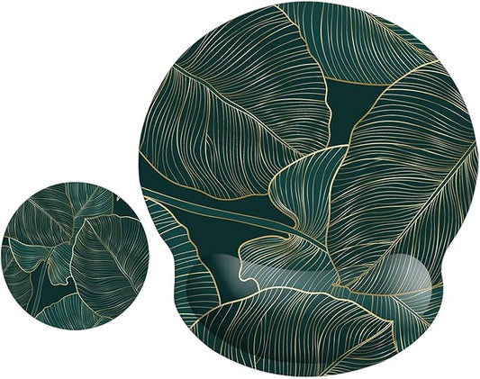 ITNRSIIET Ergonomic Mouse Pad with Wrist Support Wrist Rest Smooth Surface Non-Slip Rubber Base Comfortable Office Supplies Pain Relief, 9.8 x 9.1 inches, Palm Texture