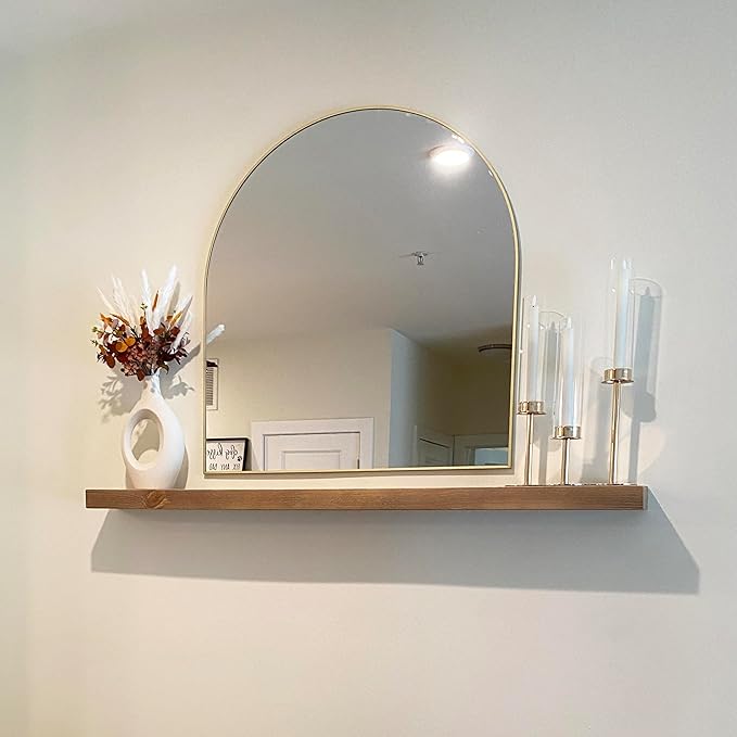 joelsantiques - 54 Inch Wooden Floating Shelves for Wall - 54x6x2 in - Made of Natural Wood - Long Heavy Duty Rustic Wall Shelves for Bedroom - Perfect for Living Room, Kitchen - Natural