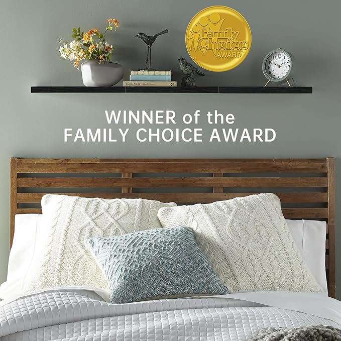 BAYKA Floating Shelves 22.5 inches, Wall Mounted Shelves Rustic Wood for Bathroom, Bedroom, Living Room, Floating Shelves for Books/Storage/Decor with 22lbs Capacity(Satin Black,Set of 3)