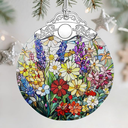 Wildflower Christmas Decorations, Christmas Ornaments, Hanging Ornaments for Tree & Xmas Decorations – Holiday Decor, Florist Gift, Gifts for Flower Lover, Gifts for Mom, Grandma