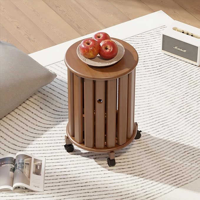 4-Pack Stackable Stools with Wheels | 18 Inch Nesting Side Tables for Living Room| Stackable Coffee Table, Firm and Sturdy| No Tools Assembly |Side Coffee Tables for Easy Storage