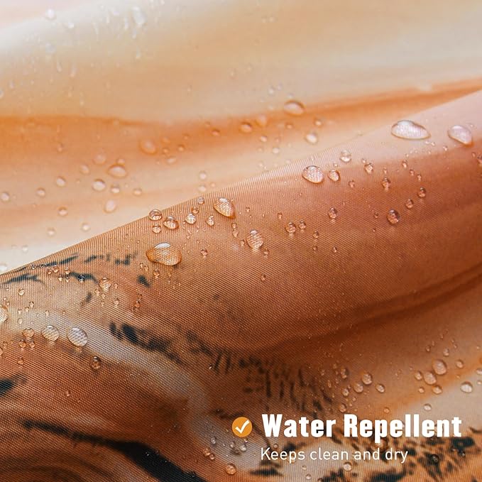 MitoVilla Orange Marble Shower Curtain, Abstract Ombre Fabric Shower Curtains for Modern Bathroom Decor, Luxury Cloth Watercolor Shower Curtain, 72x72