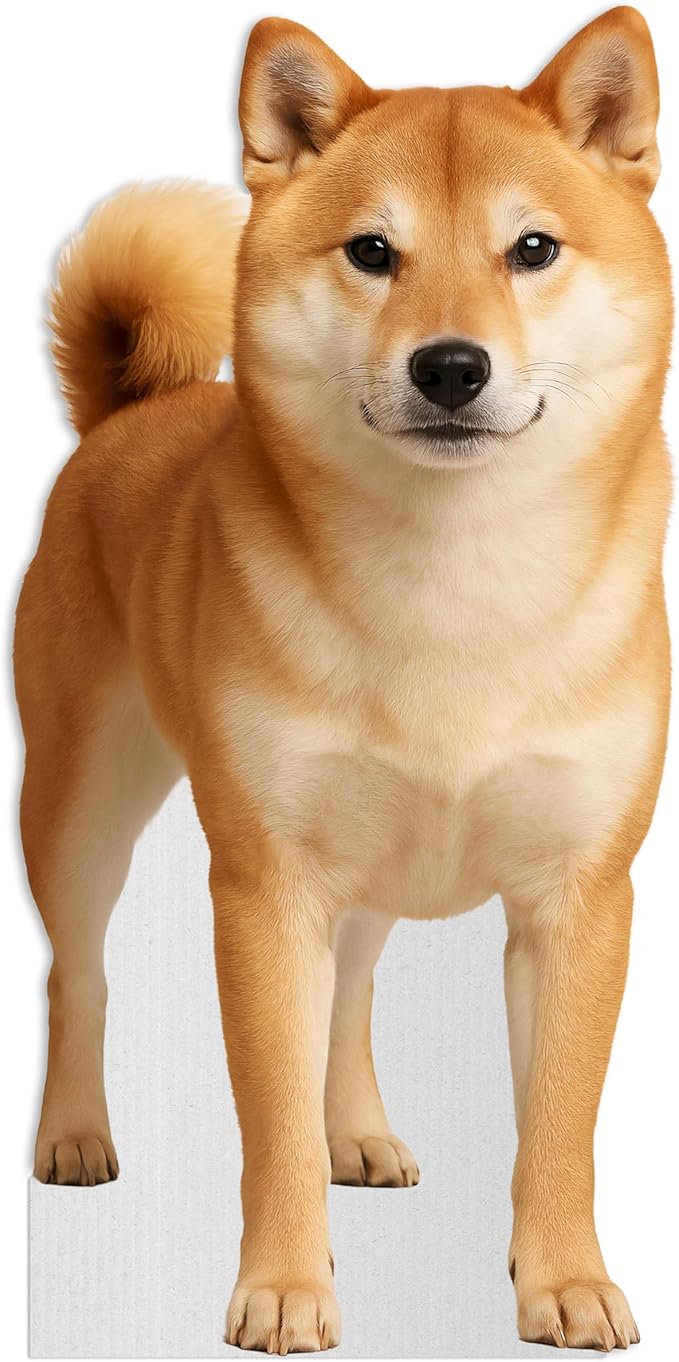 Dog - Shiba Inu Red Life Size Standee - 2FT Freestanding Coroplast Cutouts | Pets Animal Standup Photo Booths, Birthday & Halloween Decorations