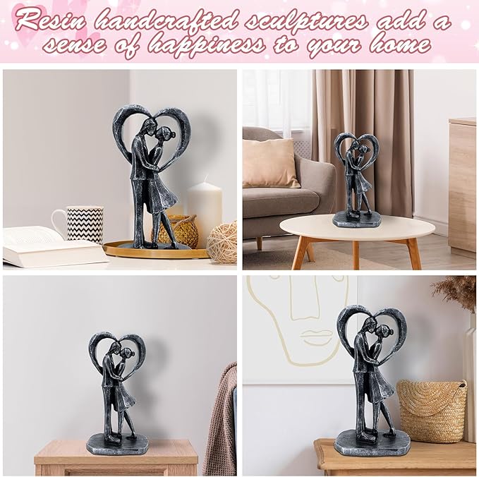 Anniversary Wedding Gifts, Love Ornament for Couple, Romantic Couple Sculptures, Abstract Resin Statues for Home Decor, Valentines Statues Decor for Desk Office, Valentines Gifts for Women Wife