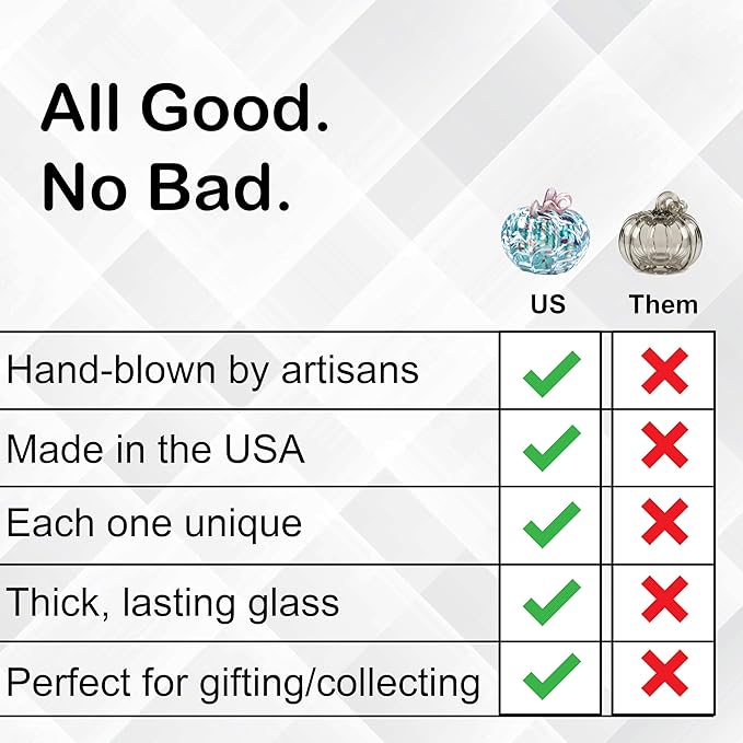 Luke Adams Glass Handmade Glass Pumpkins Handmade Table Top Home Decor (Squat, Lagoon)