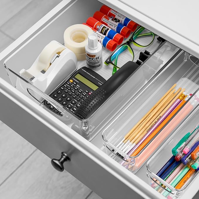 Sorbus XL Clear Plastic Storage Bins for Shelves, Clothes, with Handle - Clear Storage Bins, Drawer, Shelf, Closet, Pantry, Fridge, Freezer Organizer Bins, Closet Organizers and Storage (10 pack)