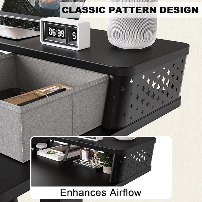 40 x 24 Inch Standing Desk with 2 Drawers, Easily Assembled Height Adjustable Desk, Ergonomic Sit to Stand Electric Desk for Home Office Workstation, Classic Black