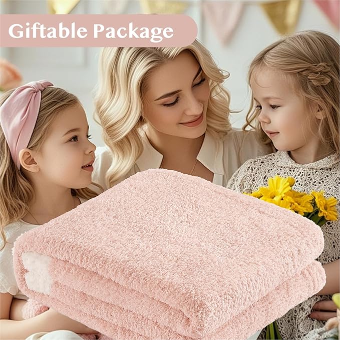 WRENSONGE Throw Blanket Cationic Dyeing Pink Soft Cozy Fluffy Warm Hand Made Throw Blankets for Couch, Sofa, Chair, Bed, Camping, Picnic, Travel Lightweight Bed Blanket - 50"*60"