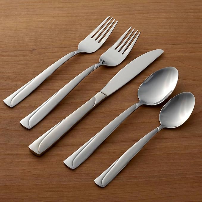 Oneida Madeline 51 Piece Everyday Flatware Set with Caddy, Service for 8, 18/0 Stainless Steel, Silverware Set