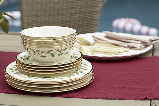 Lenox 897082 Holiday Dinnerware Place Setting Bowls, Set of 4, Christmas